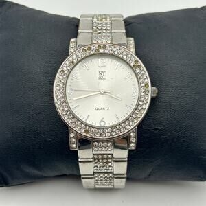 New York & Company (NY&C) Women's Silver-Tone Crystal Analog Quartz  Watch